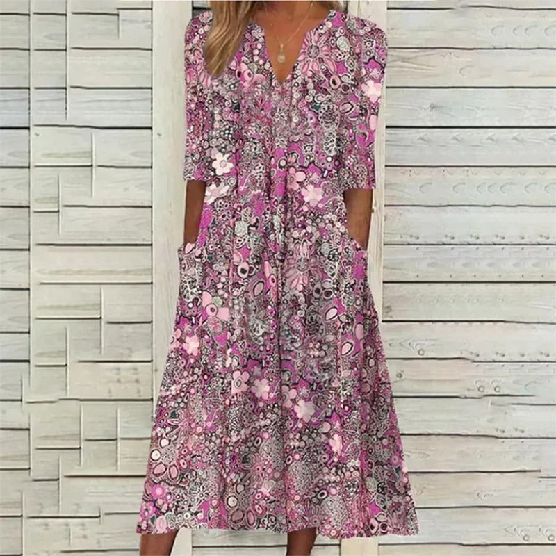 Božena - Elegantní letní šaty, které zakrývají břicho