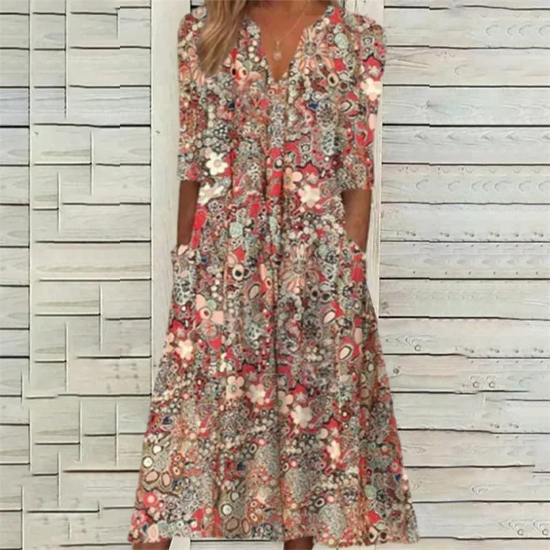 Božena - Elegantní letní šaty, které zakrývají břicho