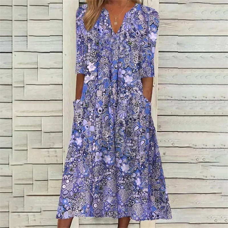 Božena - Elegantní letní šaty, které zakrývají břicho